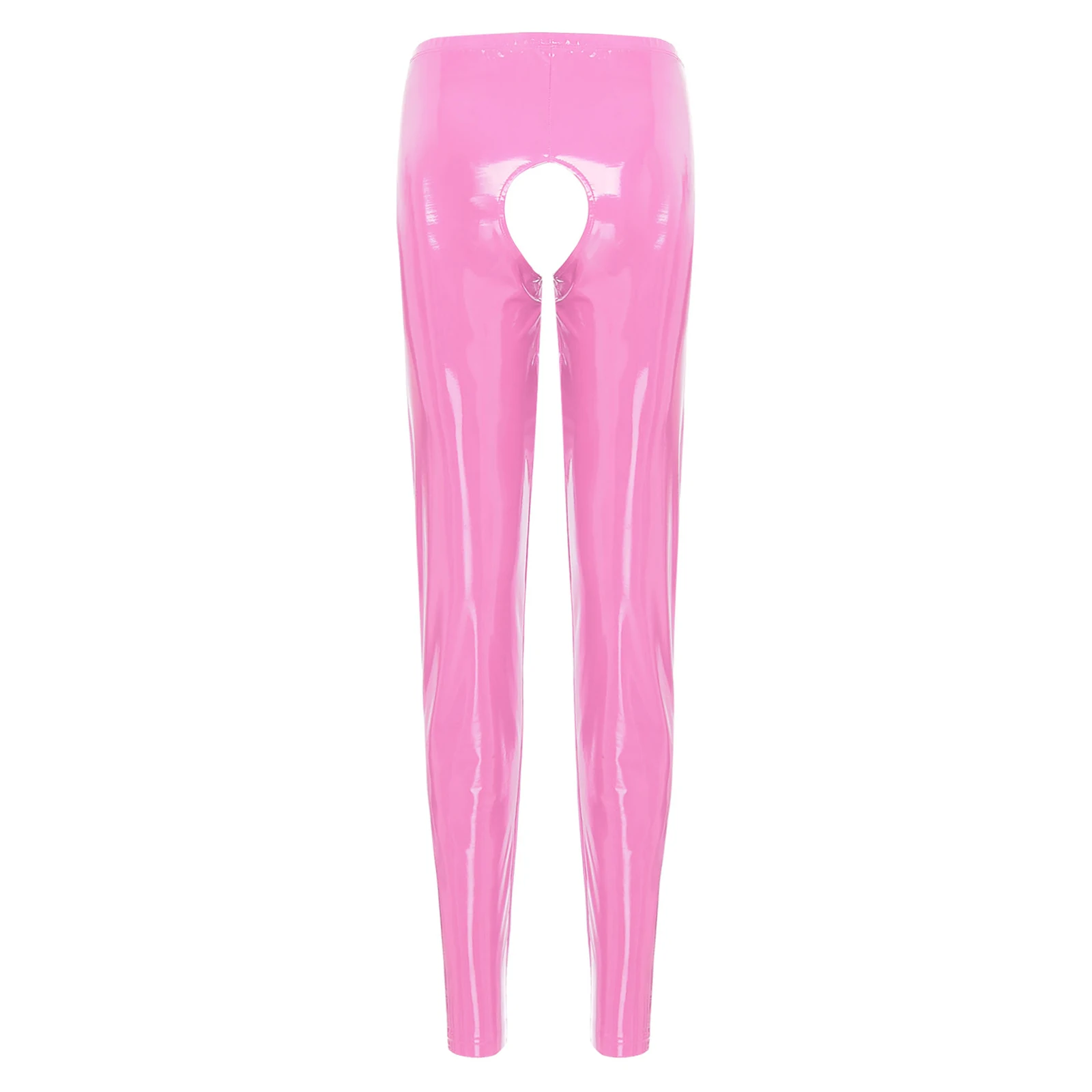 Glossy Crotchless Latex Tights - Image 3