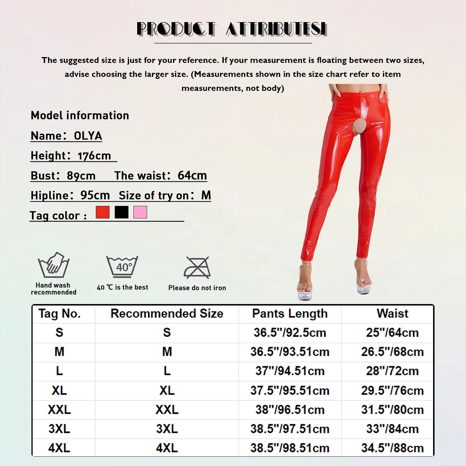 Glossy Crotchless Latex Tights - Image 6