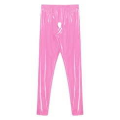 Glossy Crotchless Latex Tights - Image 5