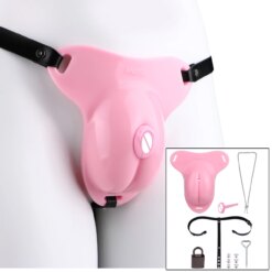 Realistic Clit Silicone Chastity Cage - 665M-YD2-B-with lock