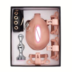 Sissy Pussy Chastity Cage Set - Fresh-Belt-Plug-S