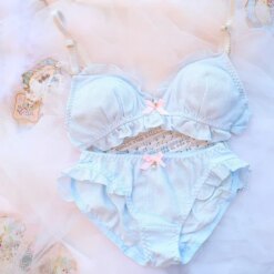 Lolita Sweetheart Push-Up Set - Light blue, S