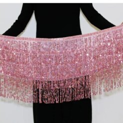 Showgirl Sequin Tassel Skirt - 4 Layers-Pink