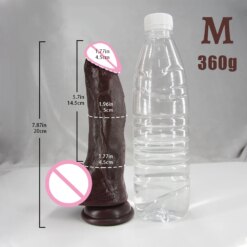 Lifelike Soft Black Dildo - M