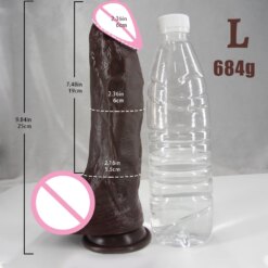 Lifelike Soft Black Dildo - L