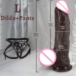 Lifelike Soft Black Dildo - L-Pants