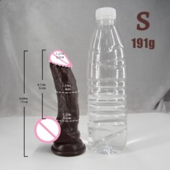 Lifelike Soft Black Dildo - S