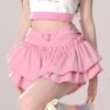 Heart Buckle Ruffle Skirt