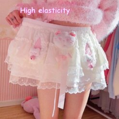 Kawaii Kitty Lace Crop Top - Image 5