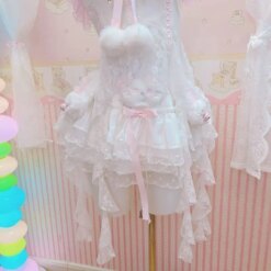 Kawaii Kitty Lace Crop Top - Image 3