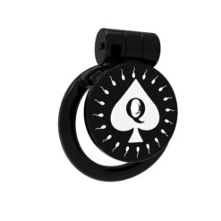 Spade Queen Chastity Cage - Black-44mm-Ring