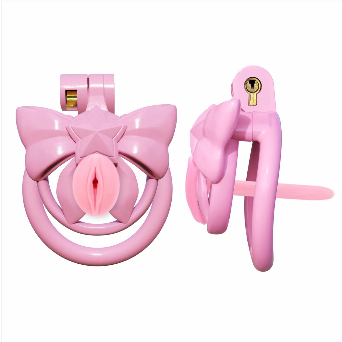 Pink Bow Flat Chastity Cage - Image 3