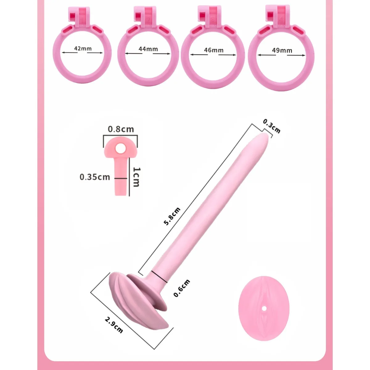 Pink Bow Flat Chastity Cage - Image 6