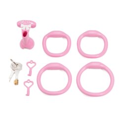 Inverted Sissy Chastity Cage - Pink L