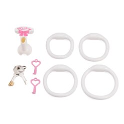 Inverted Sissy Chastity Cage - White-S