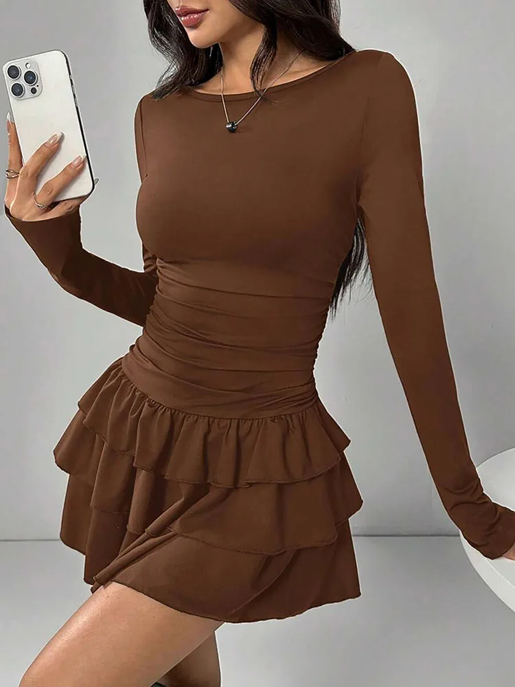 Ruffle Cascade Mini Dress - Image 4