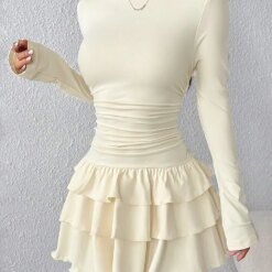 Ruffle Cascade Mini Dress