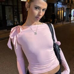 Sissy Lace Up Pink Tee