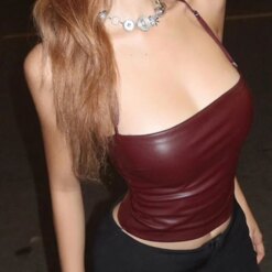 Cherry Cola Leather Halter - Image 4