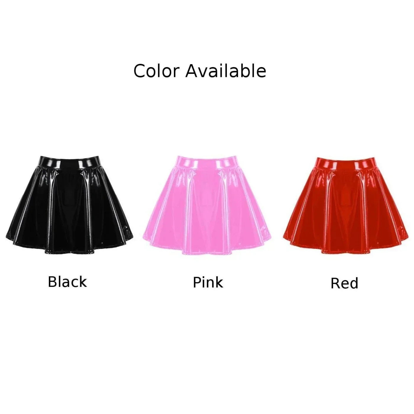Patent Gloss Pleated Skirt - Image 6
