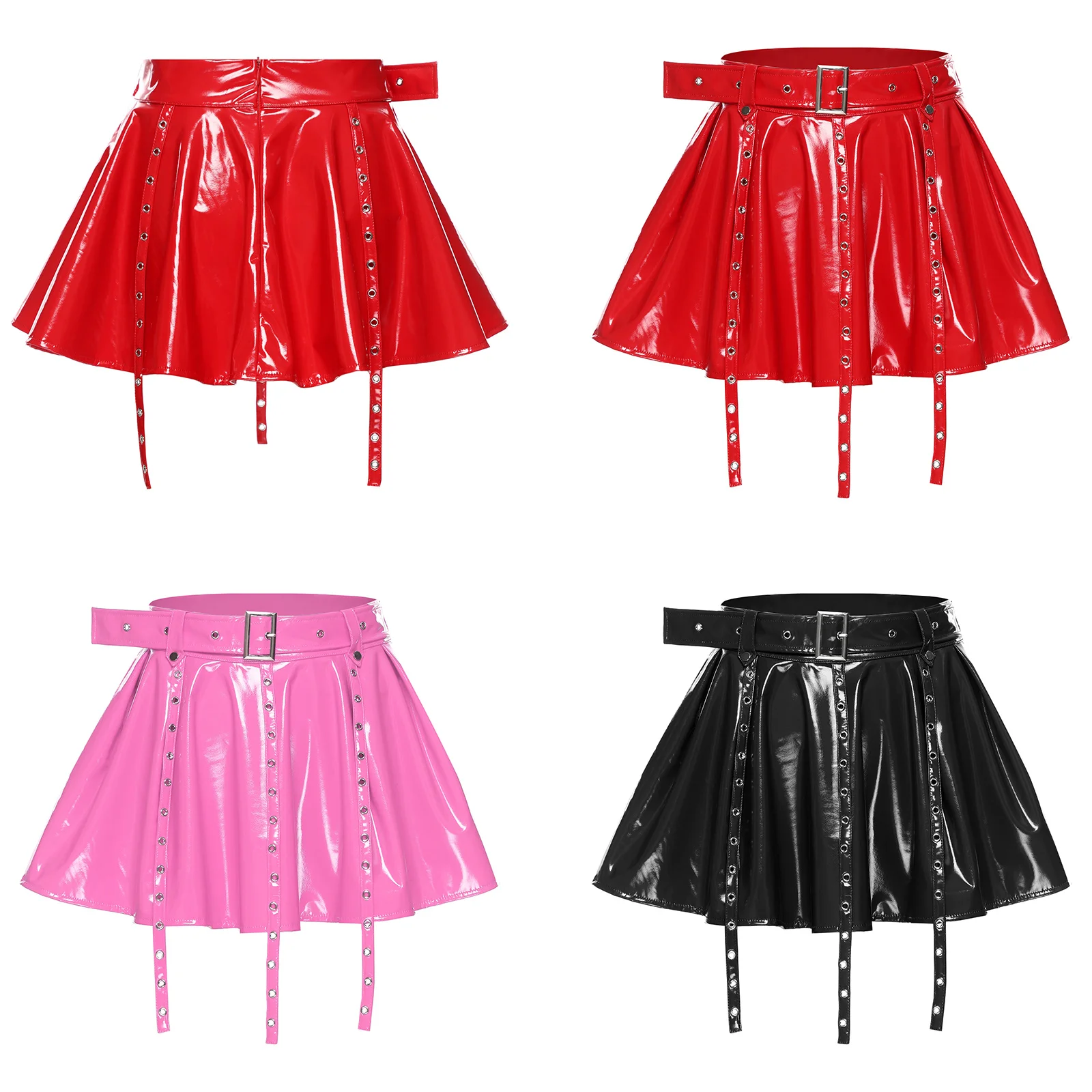 Latex Look Tassel Miniskirt - Image 5