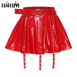 Latex Look Tassel Miniskirt