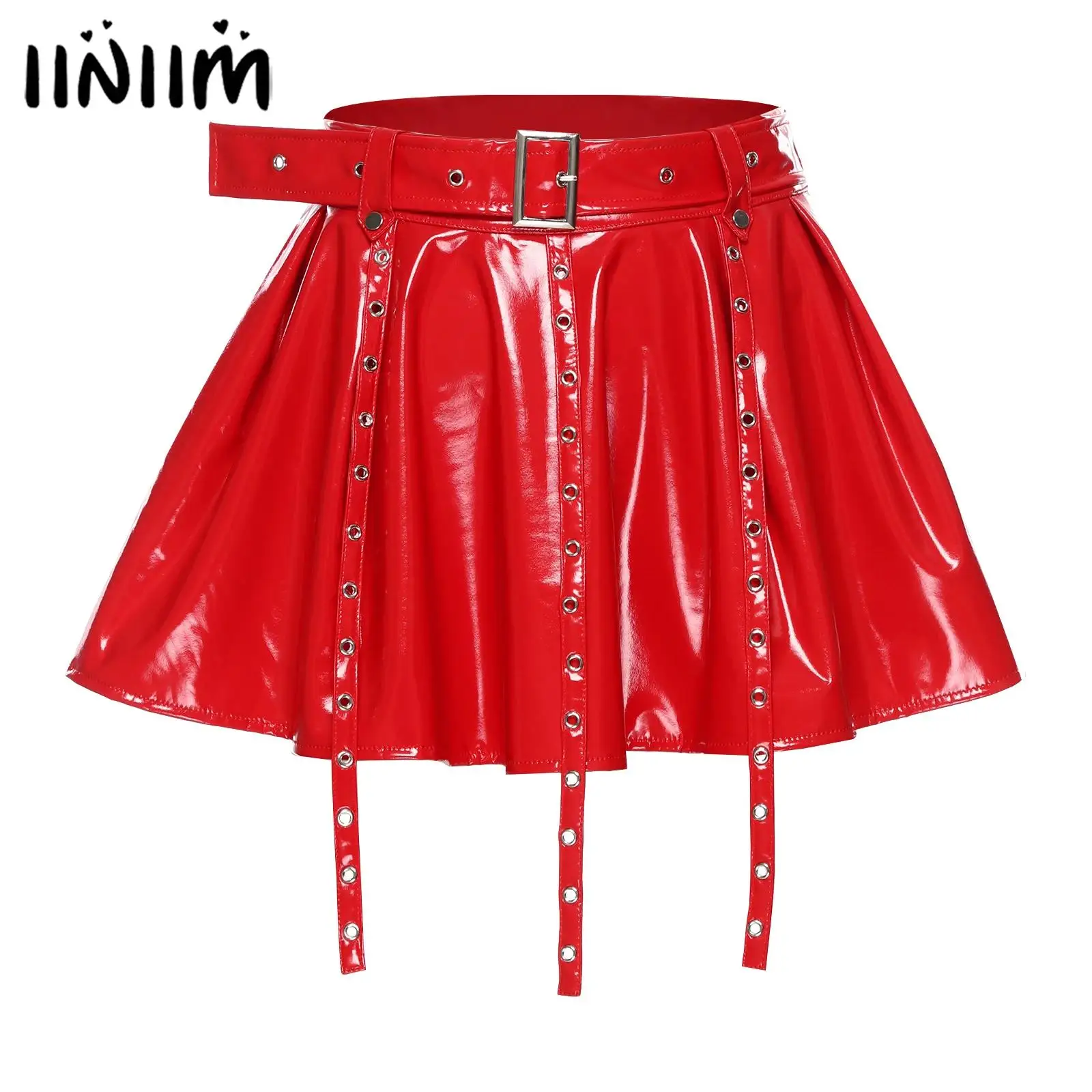 Latex Look Tassel Miniskirt