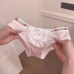 Sissy Bow Lace Panties - L, Pink