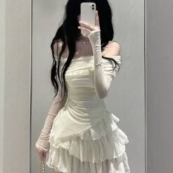 Y2K Crop Top Skirt Set