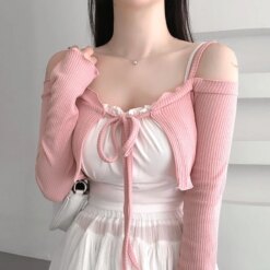 Lace Me Up Pink Coat
