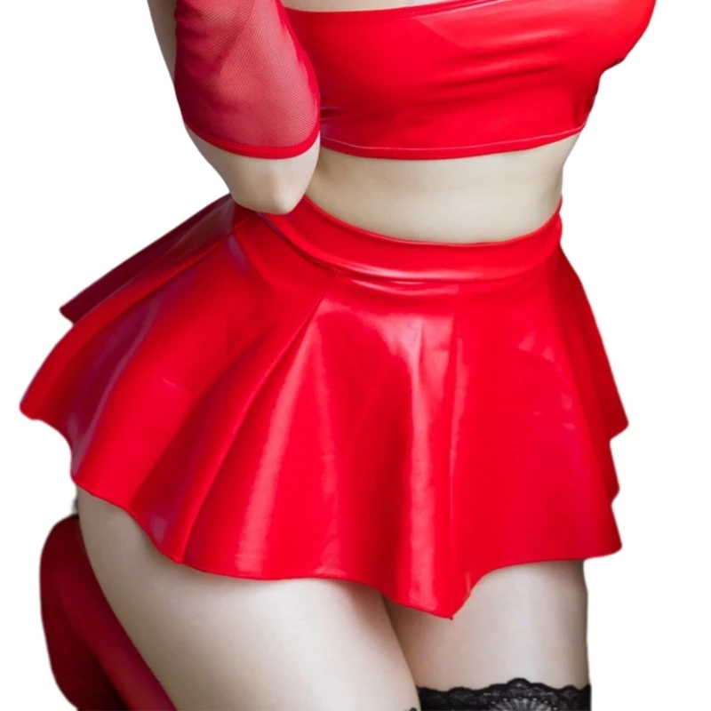 Femboy Leather Pleated Skirt - Image 5