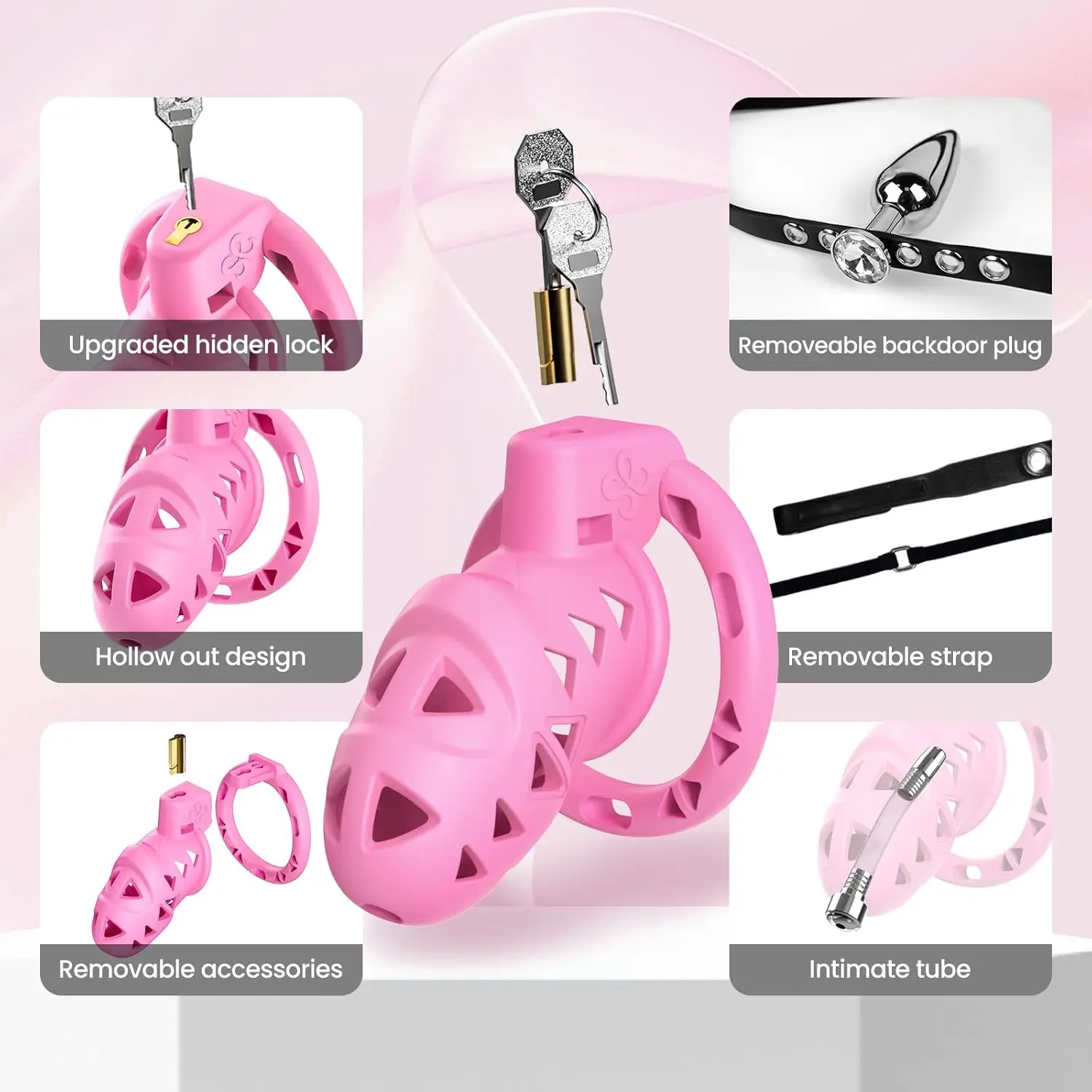 Plugged Sissy Chastity Cage - Image 5