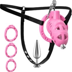 Plugged And Locked Chastity Cage