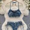 Femboy Pin Up Denim Bikini