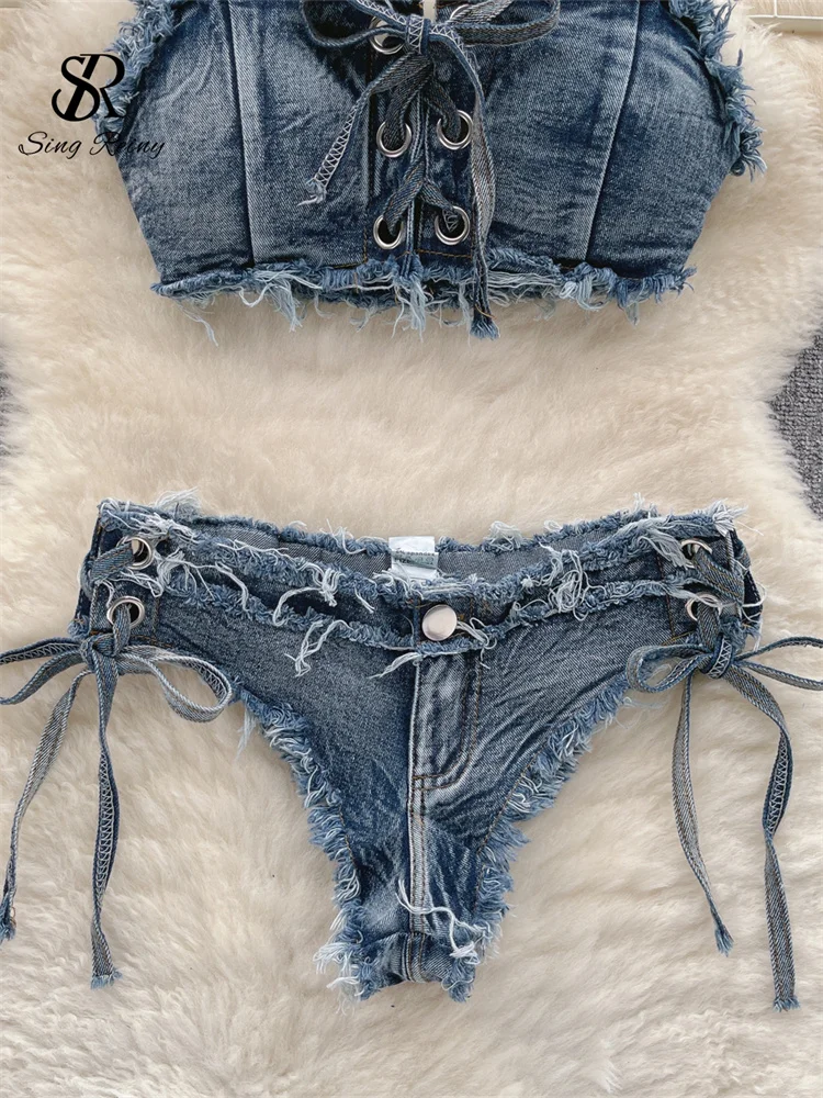Femboy Pin Up Denim Bikini - Image 4