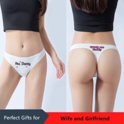 Yes Daddy Spank Me Panties - Asia Size XL, White 1