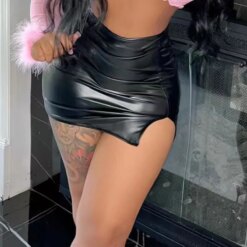 Zip Me Down Leather Skirt