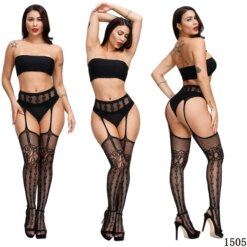 Sissy Garter Fishnet Stockings - 1505