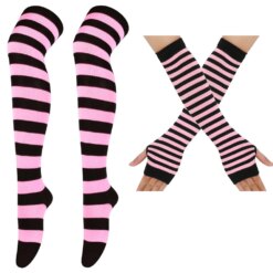 Femboy Striped Thigh High Set - 07