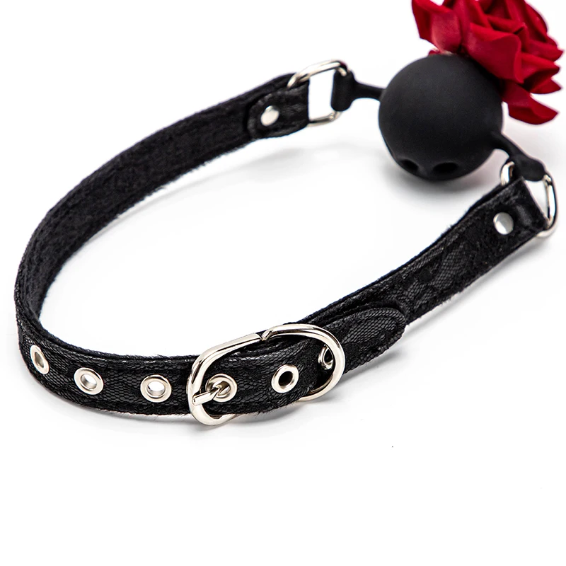 Sissy Rose Lace Ball Gag - Image 2