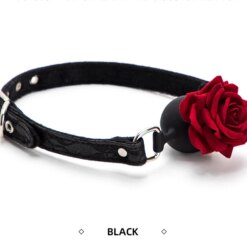 Sissy Rose Lace Ball Gag - Black
