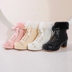 Bunny Bow Sissy Winter Boots - Image 2