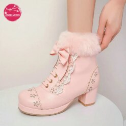 Bunny Bow Sissy Winter Boots